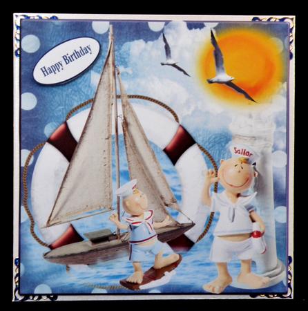 Happy Birthday Sailor Boy Quick Card Topper & Insert by Suzi Cooper