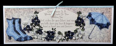 Wedding Greeting Long Dl Card Floral Boots and Parasol by Suzi Cooper