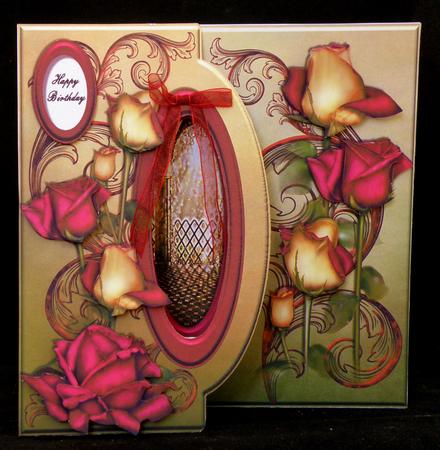 Shaped Front Free Standing Easel - Summer Roses by Suzi Cooper