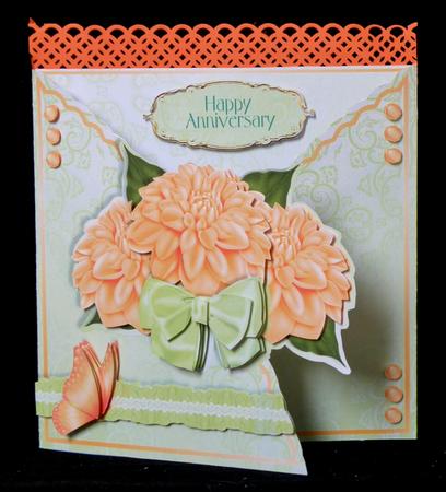 Curved Flap Gatefold Kit - Peach Dahlias by Suzi Cooper