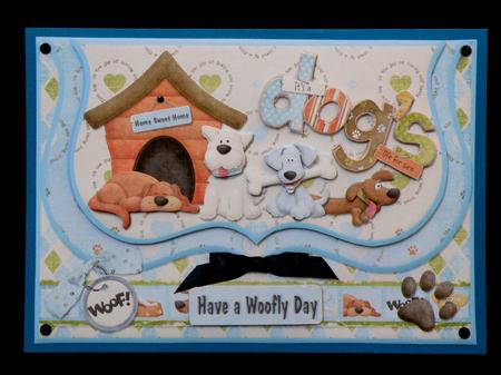 Have a Woofly Day Dogs Life Bracket Mock Envelope Card Front by Suzi Cooper