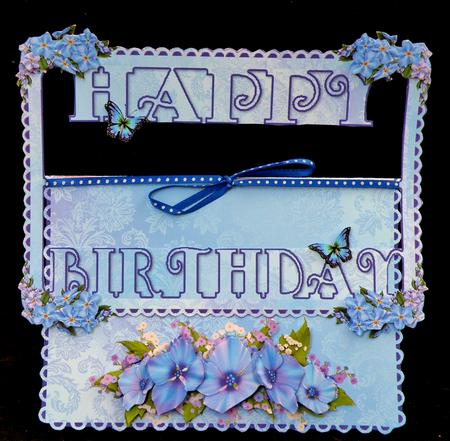 Flowers and Butterflies Happy Birthday Buckle Card Mini Kit by Suzi Cooper