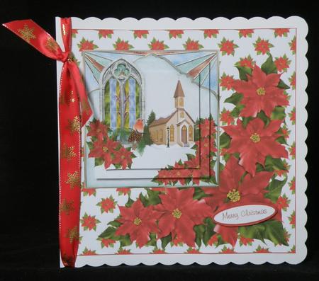 Poinsettia Christmas Window by Suzi Cooper