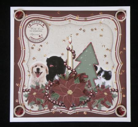 Puppies & Kitty Bracket-shaped Topper by Suzi Cooper