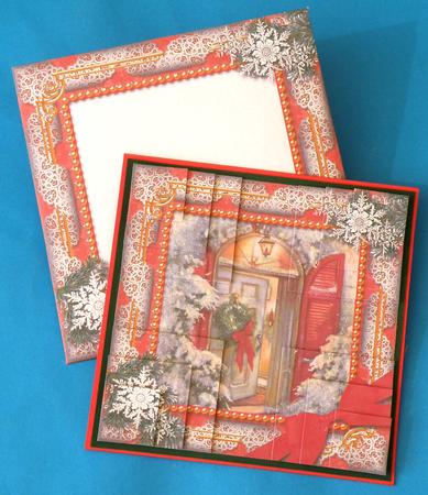 Christmas Welcome Door Snow 5 1/2in Sq Matching Envelope by Suzi Cooper