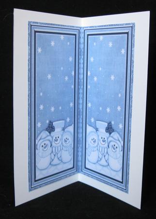 Dark Blue Snowmen Trio Dl Folded Card Insert by Suzi Cooper