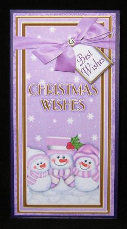 Lilac Snowman Trio Christmas Wishes Dl Topdown Topper by Suzi Cooper