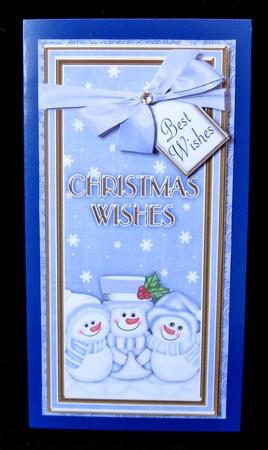 Blue Snowman Trio Christmas Wishes Dl Topdown Topper by Suzi Cooper