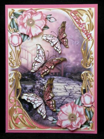 Beautiful Nouveau Flutters Card Topper by Suzi Cooper
