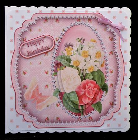Shabby Chic Summer Flowers Shaped Card by Suzi Cooper