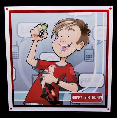 Teen Boy Text Star 8x8 Quick Card by Suzi Cooper