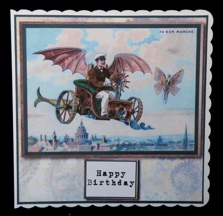 Steampunk Fantasy Flying Machine - Dad, Blank by Suzi Cooper