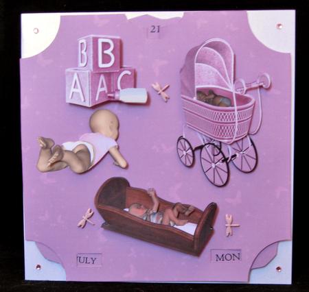 Birth Date Calendar Baby Girl by Suzi Cooper