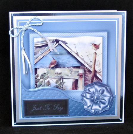 Vintage Birds on the Garden Shed 8in x 8in Decoupage by Suzi Cooper