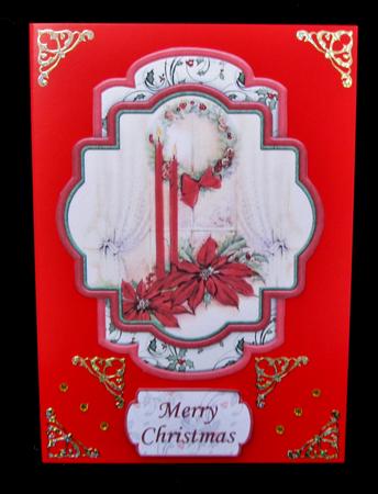 Christmas Traditional Poinsettia Village Toppers Inserts Tag by Suzi Cooper