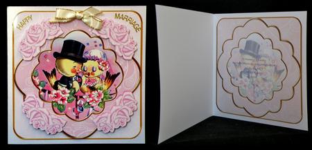 Love Ducks Pink Rose 8in Fancy 3D Decoupage Kit by Suzi Cooper