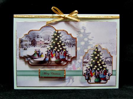 Vintage Christmas Tree Card with Topper by Suzi Cooper
