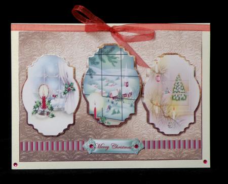 Christmas Vintage Window Scenes Panel Card by Suzi Cooper