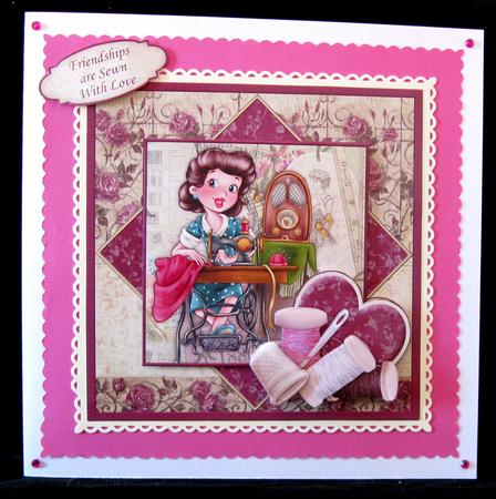 Vintage Seamstress Card Topper & Decoupage by Suzi Cooper