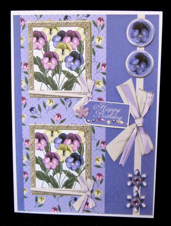 Pansy Frame Birthday Greeting Card by Suzi Cooper