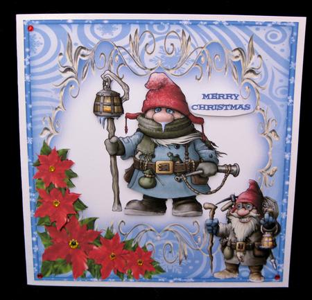 Gnomes and Poinsettia by Suzi Cooper