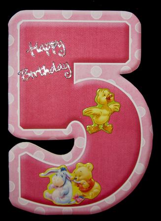 Age 5 Blank Pink Birthday Shape Card by Suzi Cooper
