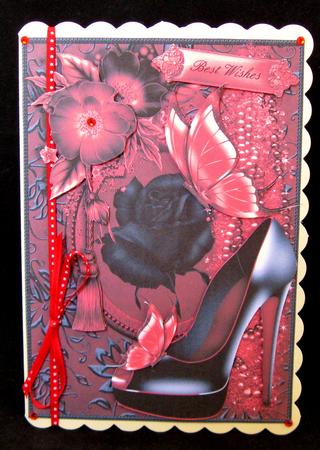 The Moulin Rouge Shoe Card Front by Suzi Cooper