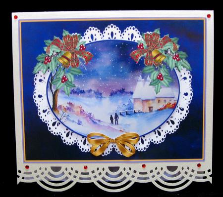 Oast Houses in Snow Decoupage Topper by Suzi Cooper