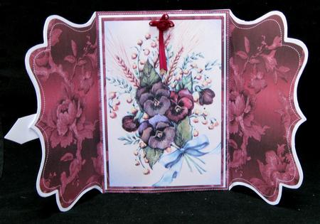 Pansy Bouquet Red Buckle Bracket Mini Card Kit by Suzi Cooper