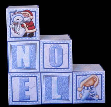 Christmas Noel Snow Blocks Card 2 Sheet Mini Kit by Suzi Cooper