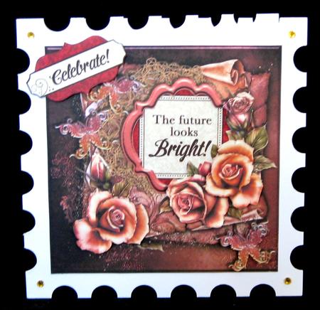Add Your Own Greeting - Roses on Russet by Suzi Cooper