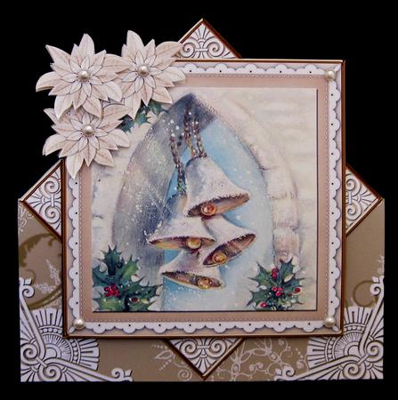 Snowbells Cream Poinsettia Diamond Mini Card Kit by Suzi Cooper