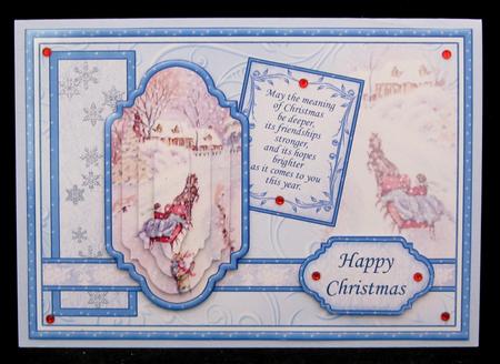 Vintage Christmas Sleigh Ride A5 Quick Card by Suzi Cooper