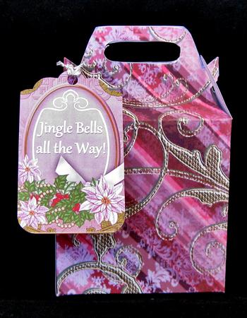 Pastel Pink Poinsettia Jingle Bells Tag Embellishment Sheet by Suzi Cooper