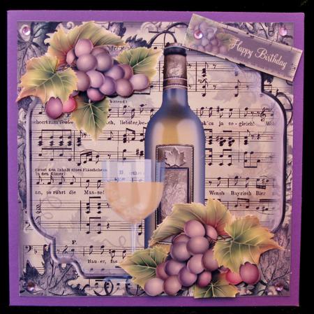Masculine Wine and Music Topper by Suzi Cooper