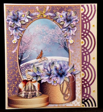 Stunning Winter Lilies in a Shimmering Gold Frame by Suzi Cooper