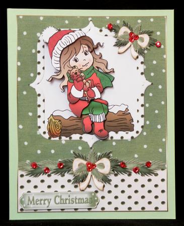 Girl with Kitten Christmas by Suzi Cooper