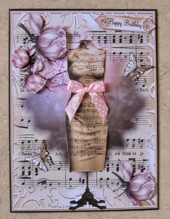 Oriental Music Dress and Roses Decoupage by Suzi Cooper
