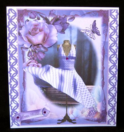 Ladies Vintage Lilac Gingham Dress Topper by Suzi Cooper
