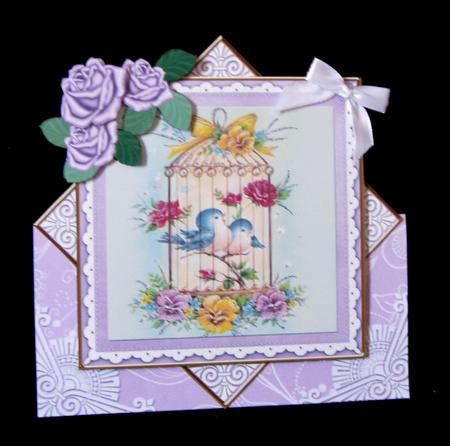 Lovebirds Lilac Rose Diamond Mini Card Kit by Suzi Cooper