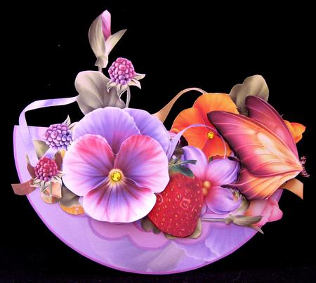 Rocking Mini Kit - Pansies & Summer Fruits by Suzi Cooper