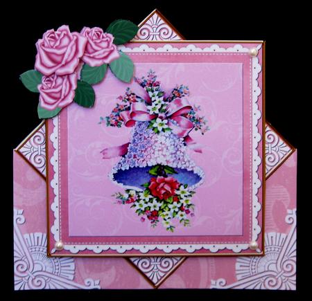 Pink Rose Wedding Bells Diamond Mini Card Kit by Suzi Cooper