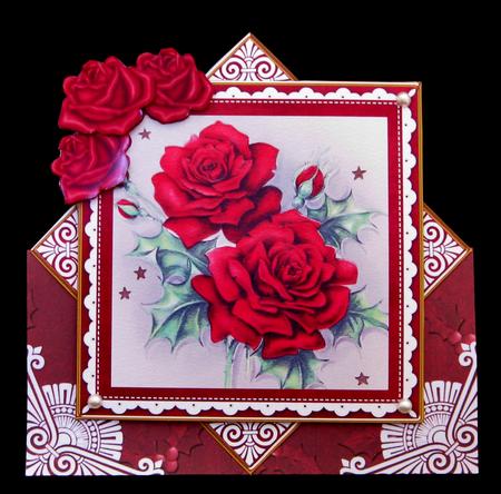 Christmas Roses Red Poinsettia Diamond Mini Card Kit by Suzi Cooper