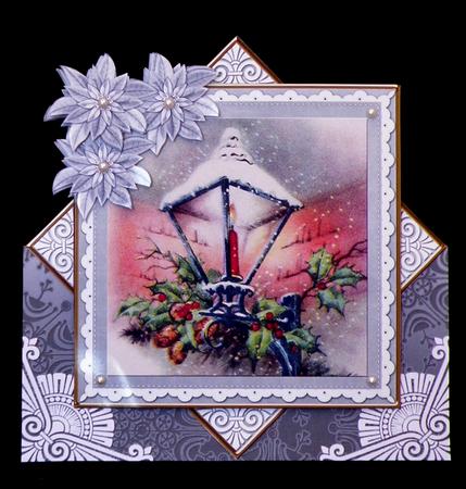 Lantern Silver Poinsettia Diamond Mini Card Kit by Suzi Cooper