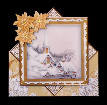 Ice Church Gold Poinsettia Diamond Mini Card Kit by Suzi Cooper