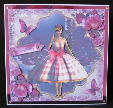 The Pink and Apricot Gingham 50's Dress by Suzi Cooper