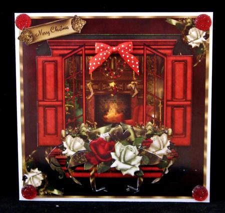 December Rose Christmas Window Box by Suzi Cooper