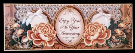 Peach Rose 10th Anniversary Large Dl Decoupage Card Kit by Suzi Cooper