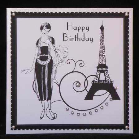 Parisian Style 8x8 Black and White Topper by Suzi Cooper