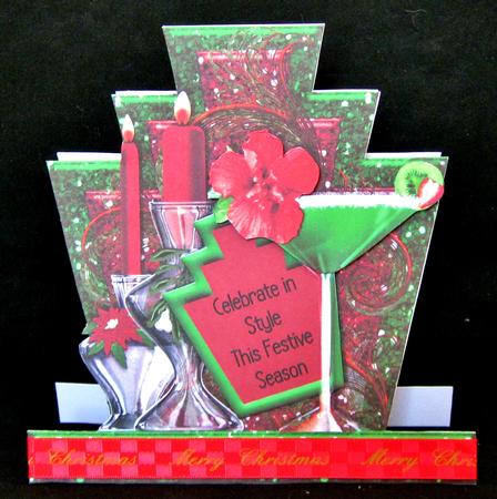 Deco Style Topper - Christmas Cocktail Red & Green by Suzi Cooper